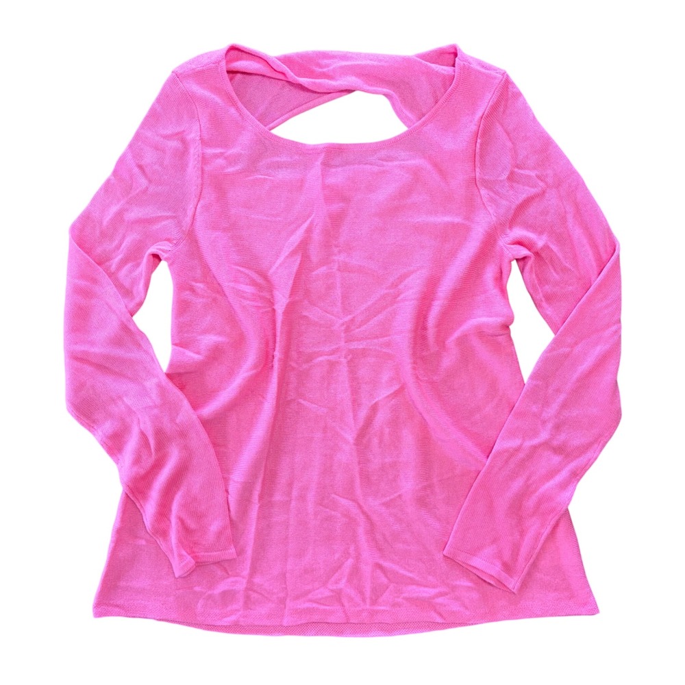 Lilly Pulitzer Pink Long Sleeve Boatneck Sweater with Cutout Back Women's Small